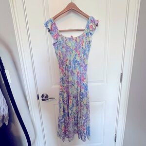 Lilly Pulitzer Floral Midi Dress size xs